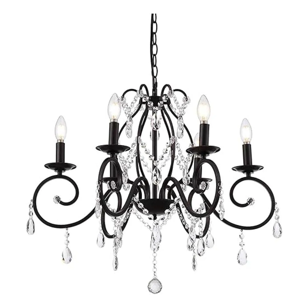 Riomasee Lámpara de techo de cristal de bronce con 6_1