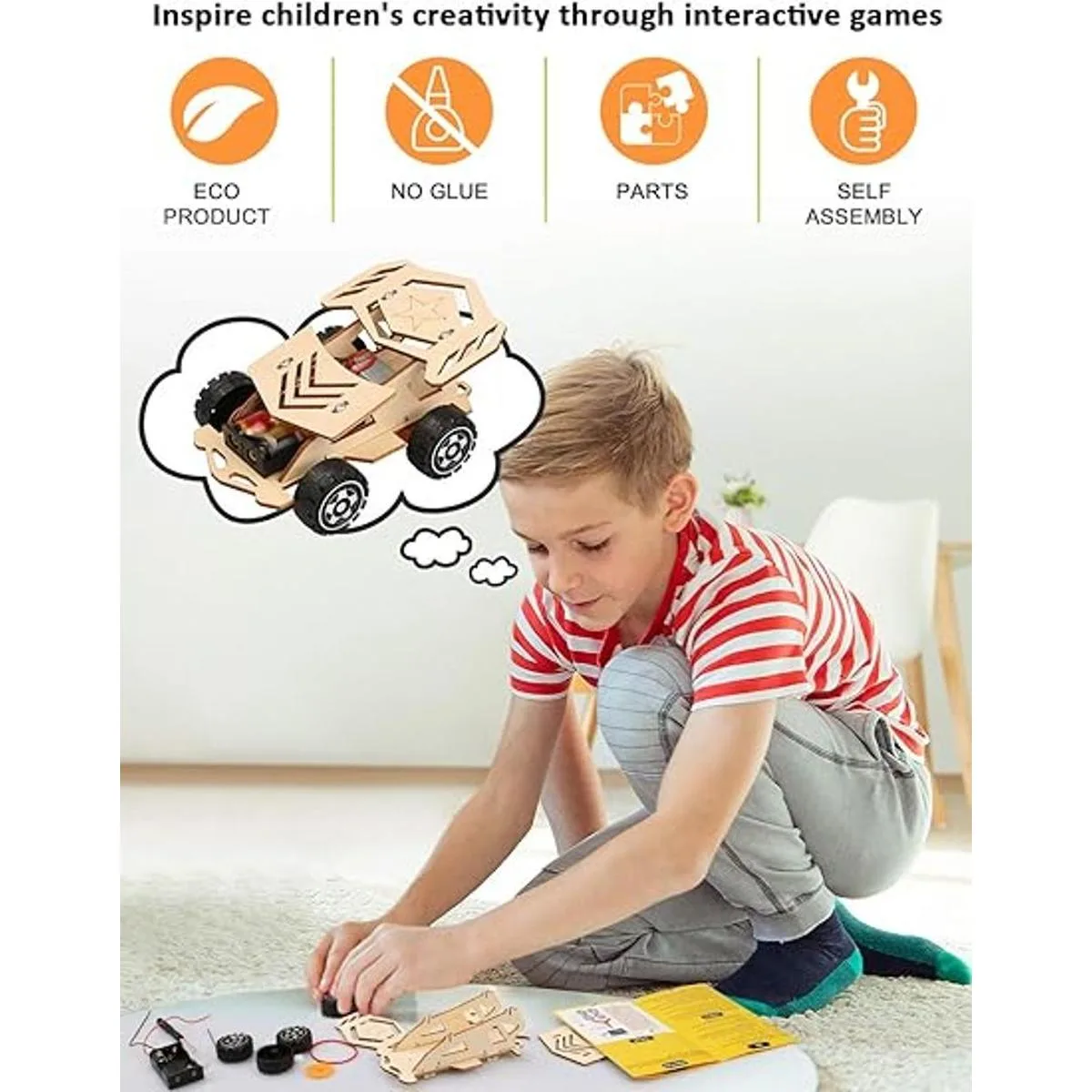 Kit STEM 5 en 1 kits de coche de modelo de madera_4