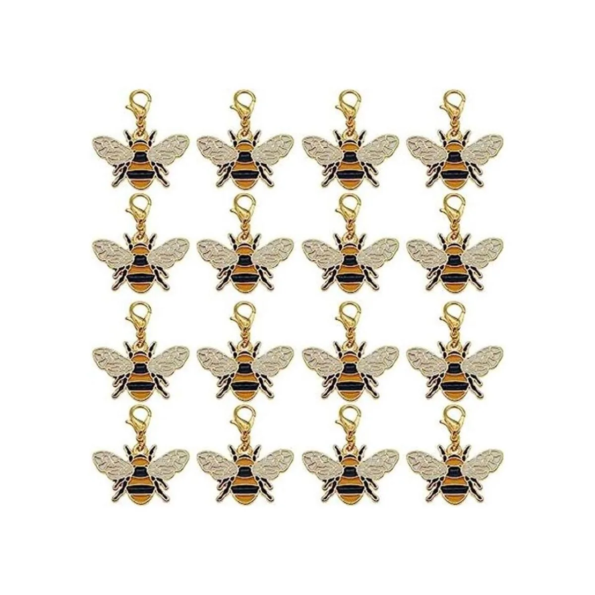 Lote de 16 colgantes chapados en oro de aleación esmaltada_1