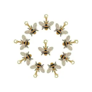 Lote de 16 colgantes chapados en oro de aleación esmaltada_2