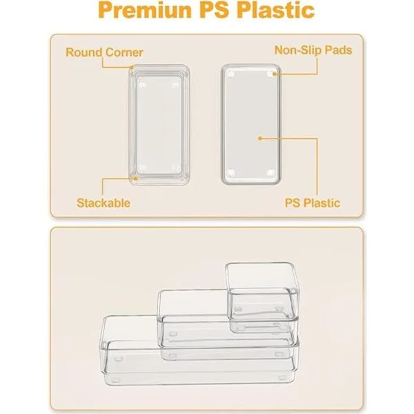 SMARTAKE 13Piece Drawer Organizer with NonSlip Silicone_6