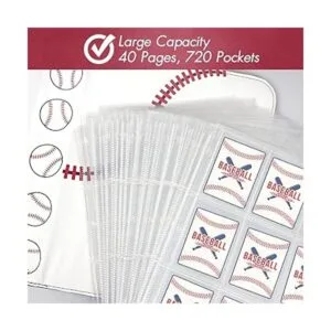 720 Pockets Baseball Card Sleeves Binder for Trading Card_6