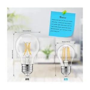 Paquete de 12 bombillas LED A15 regulables equivalentes a_2