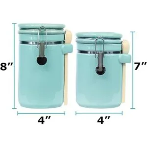 Blue Donuts Juego de 4 botes de cerámica hermética para_2