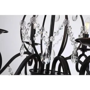 Riomasee Lámpara de techo de cristal de bronce con 6_3