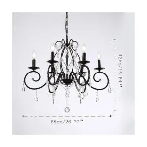 Riomasee Lámpara de techo de cristal de bronce con 6_4