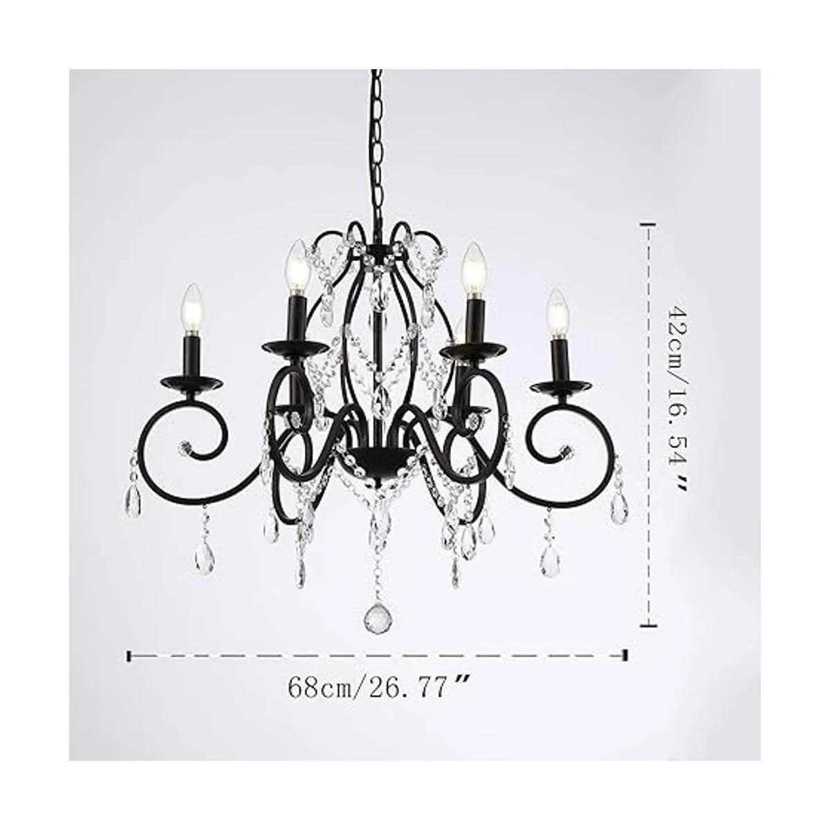 Riomasee Lámpara de techo de cristal de bronce con 6_4