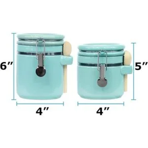 Blue Donuts Juego de 4 botes de cerámica hermética para_3