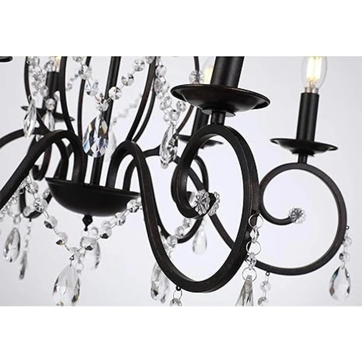 Riomasee Lámpara de techo de cristal de bronce con 6_2