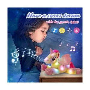 Glow Guards Almohada de peluche suave de unicornio con luz_2