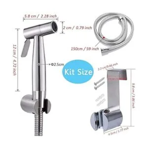 Kit de rociador de bidé de mano para inodoro de acero