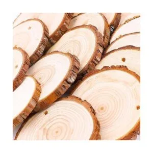 Juego de 20 piezas de posavasos de madera natural sin