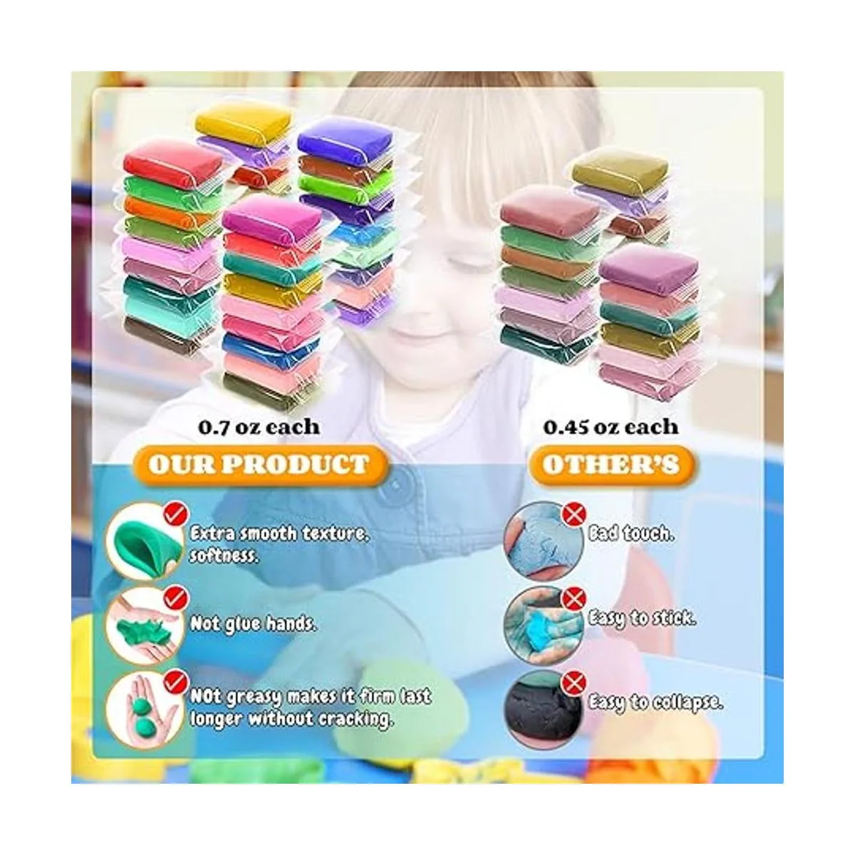 Kit de arcilla de modelado 36 colores de arcilla mágica_2