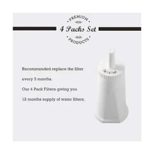 Paquete de 4 filtros de agua de repuesto compatibles con