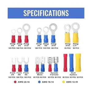 Qibaok 1500 conectores de cable aislados terminales de_2