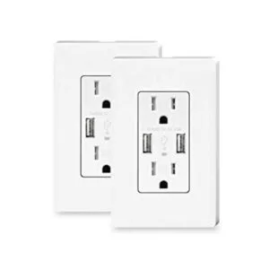 TOPELER Paquete de 2 tomas de pared USB puertos USB de_1