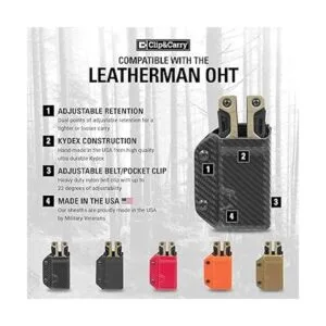 Clip Carry Kydex Funda multiherramienta para cuero OHT_2