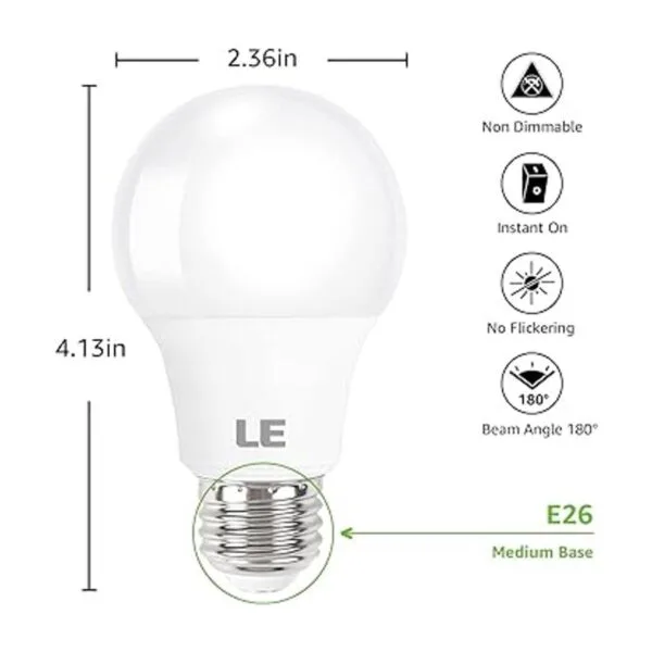 LE Bombillas LED 60 W equivalente a 800 lúmenes no