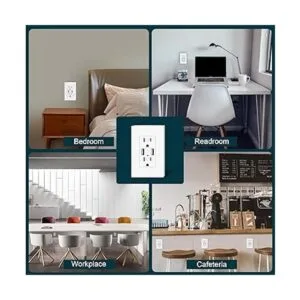 TOPELER Paquete de 2 tomas de pared USB puertos USB de_3