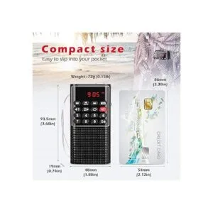 Mini Pocket Radio FM Walkman Radio portátil con batería_3