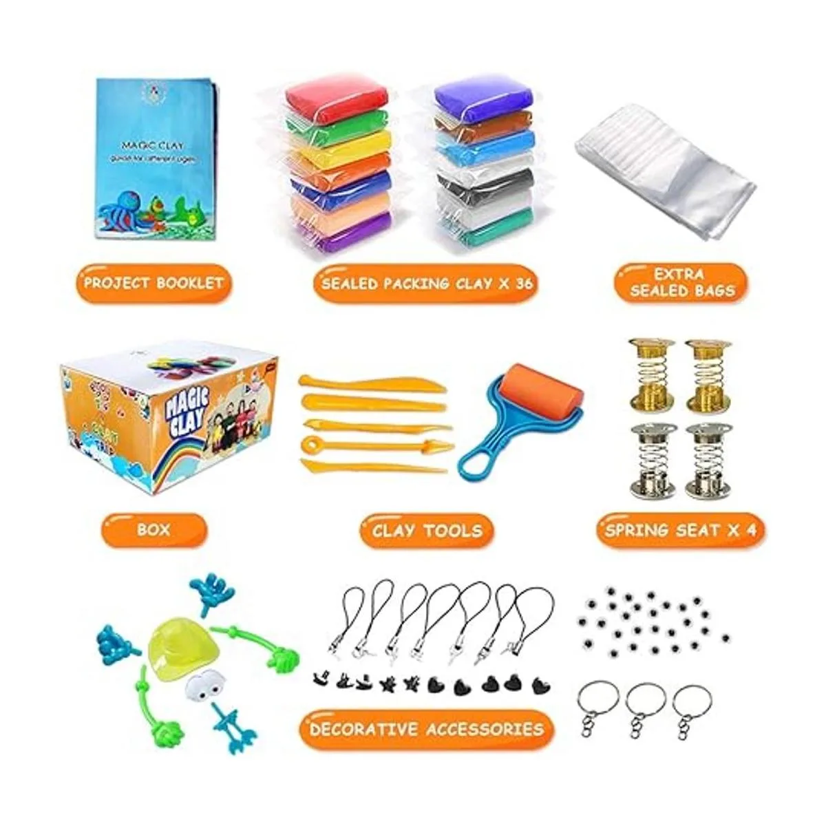 Kit de arcilla de modelado 36 colores de arcilla mágica_3