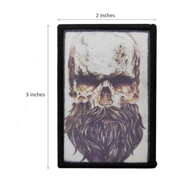 Parche bordado con diseño de calavera y barba_3
