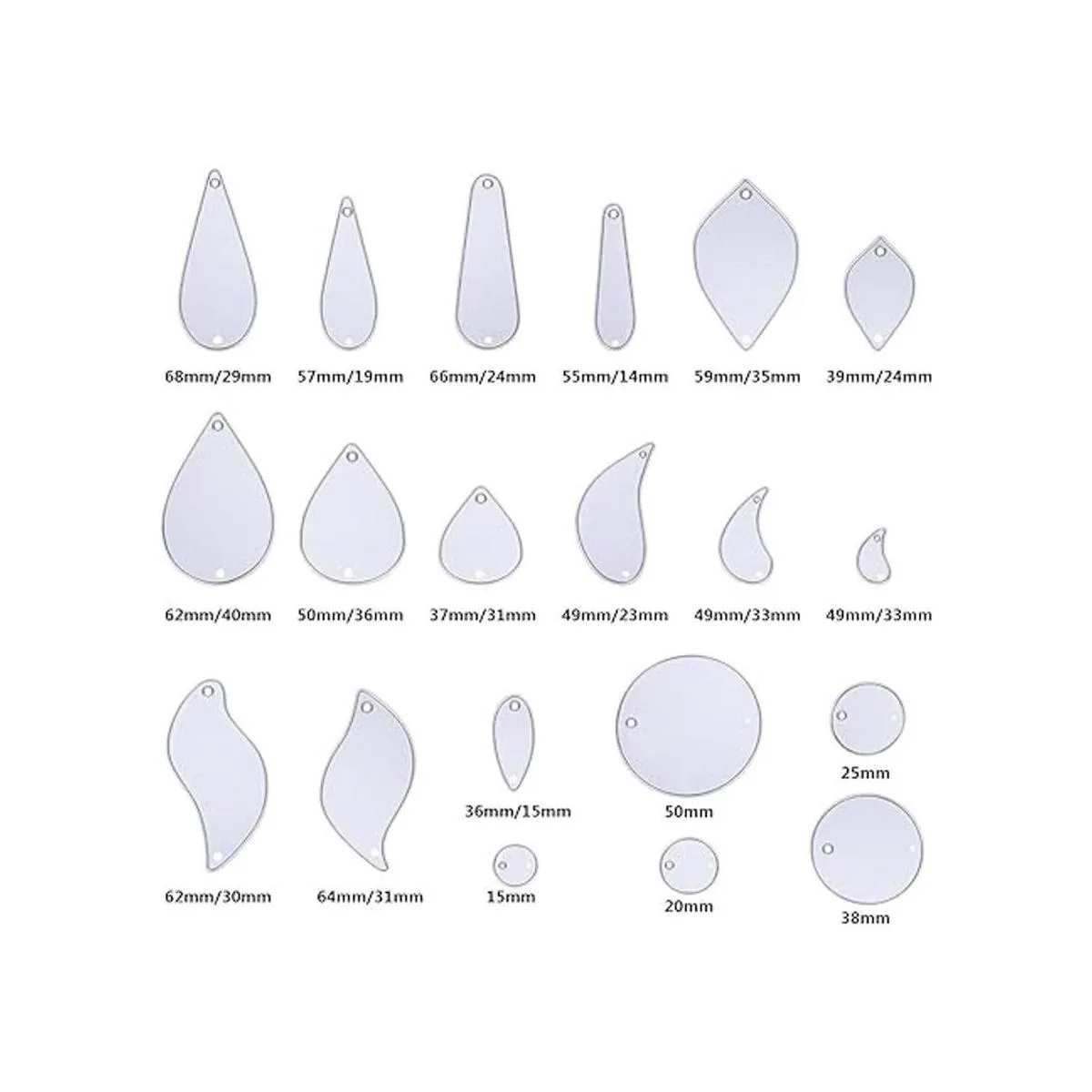 20 troqueles de corte de pendientes en forma de hoja de