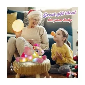 Glow Guards Almohada de peluche suave de unicornio con luz_5