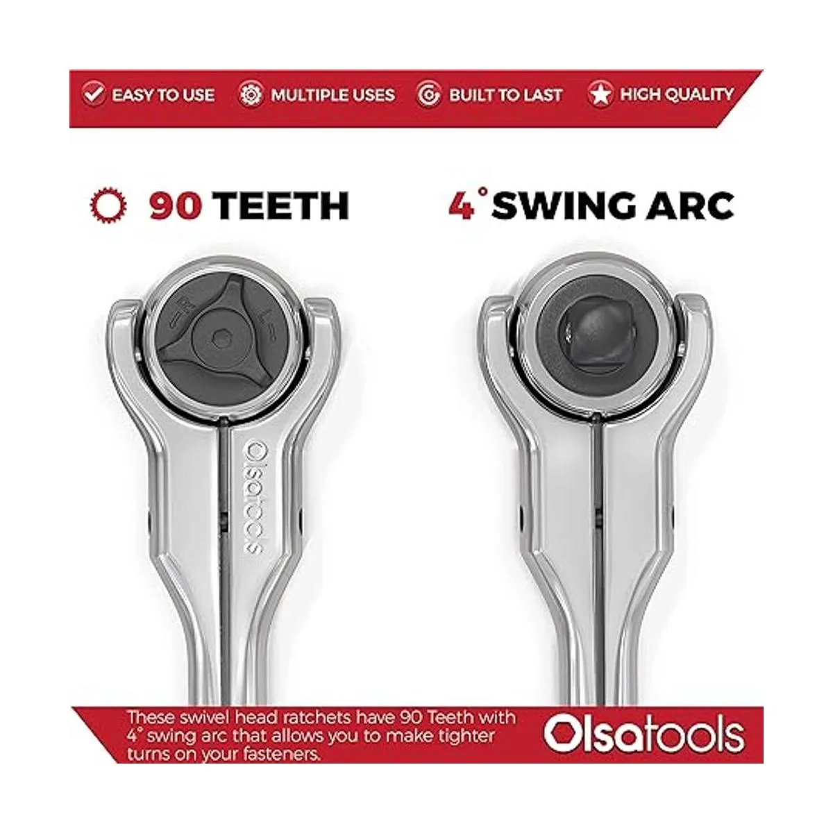 Olsa Tools Juego de trinquete de cabeza giratoria de 3_3