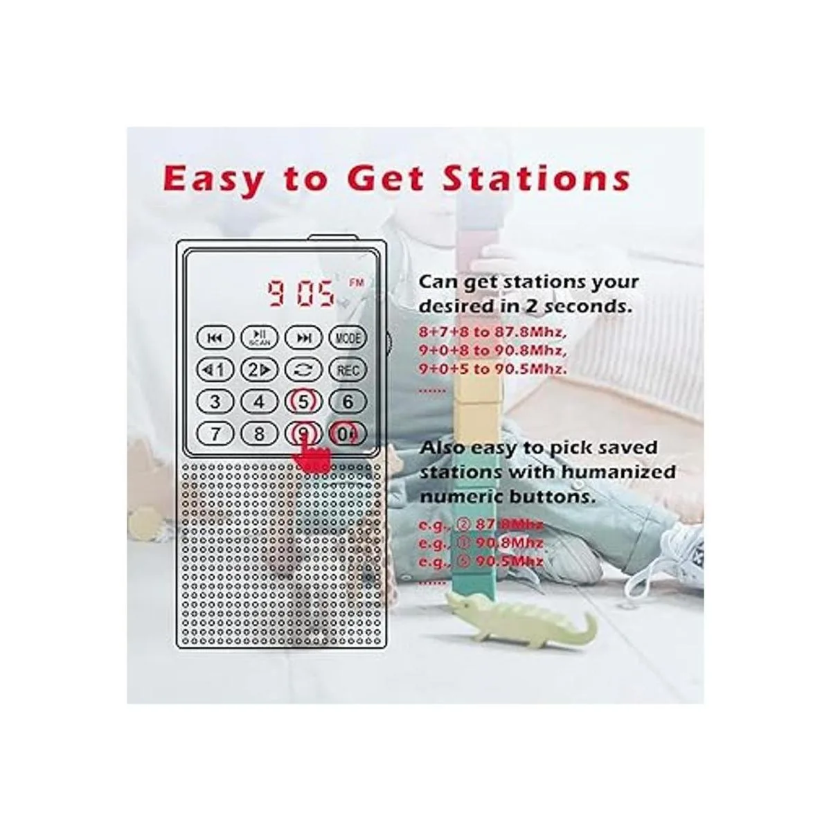 Mini Pocket Radio FM Walkman Radio portátil con batería_6