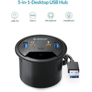 Orico Ojal de escritorio USB 3.0 Hub con 2 puertos tipo A_2