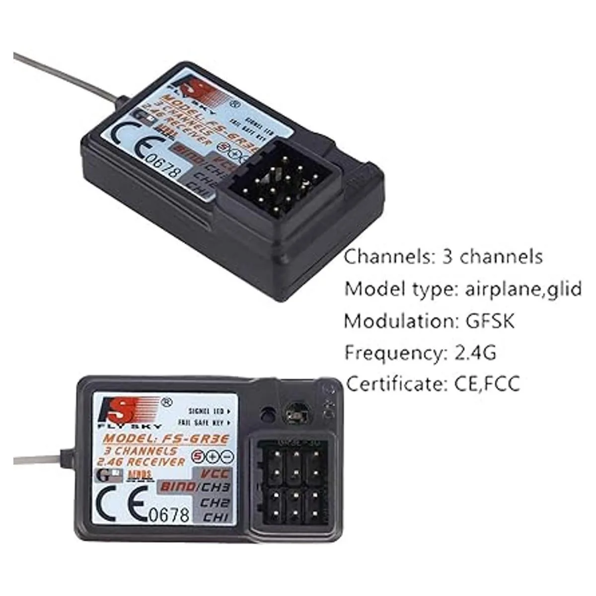 Flysky 2 receptores FSGR3E impermeable 3 canales 2.4G_3