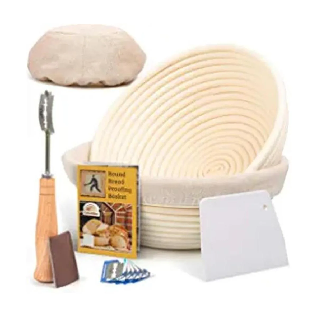 Cesta redonda a prueba de panneton de 9 pulgadas con paño