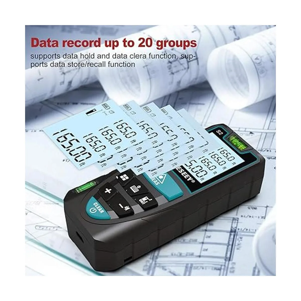 Medidor láser Mileseey by RockSeed digital 2 niveles de