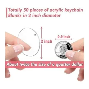 Audab Llavero acrílico en blanco 50 llaveros