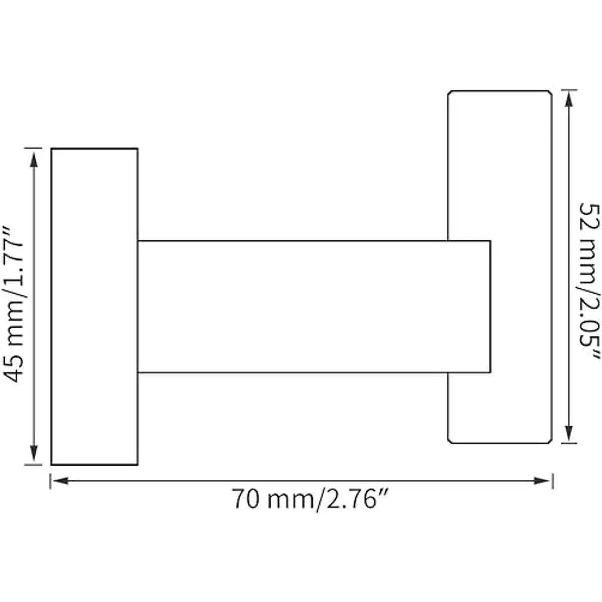 Miyili B02B2 Gancho para toalla de acero inoxidable SUS