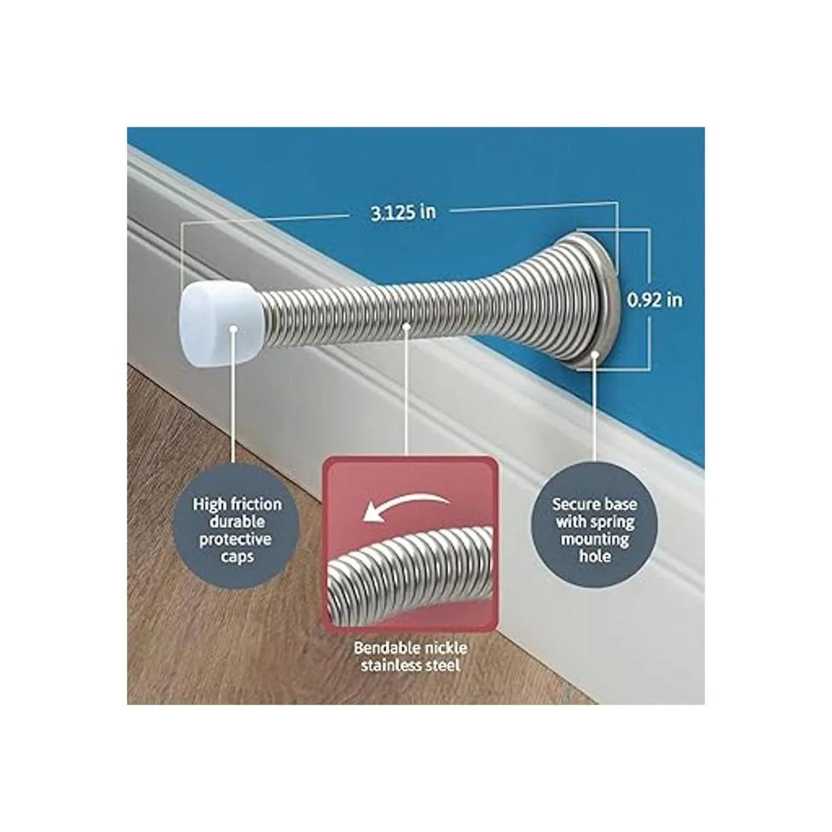 Jack N Drill Juego de 11 topes de puerta de 3_4
