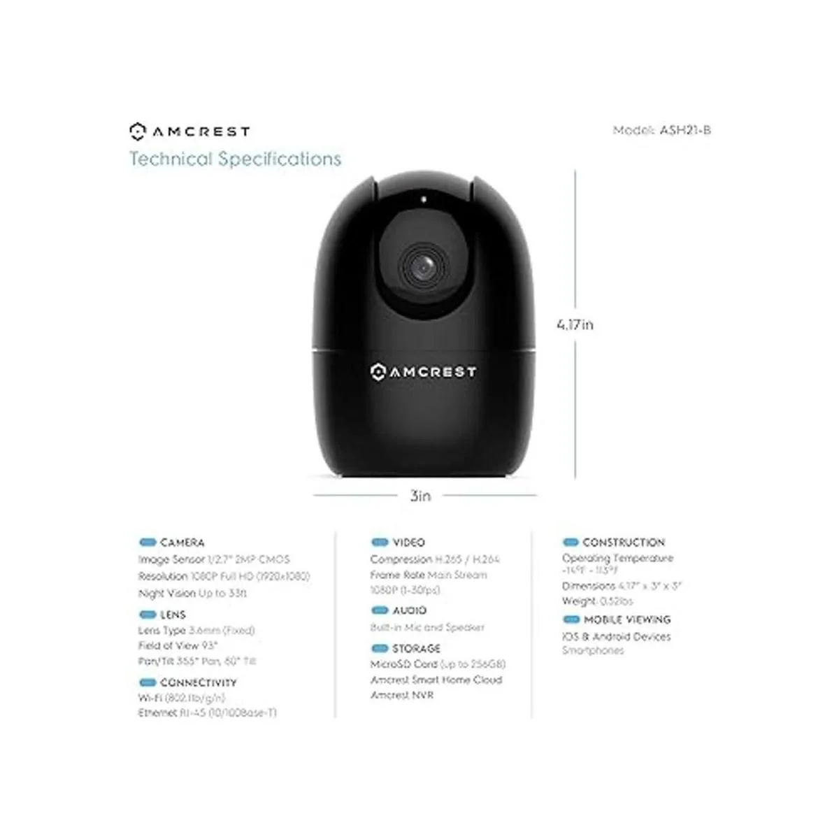 Amcrest Cámara WiFi 1080P para interiores cámara de_2