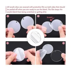 Audab Llavero acrílico en blanco 50 llaveros