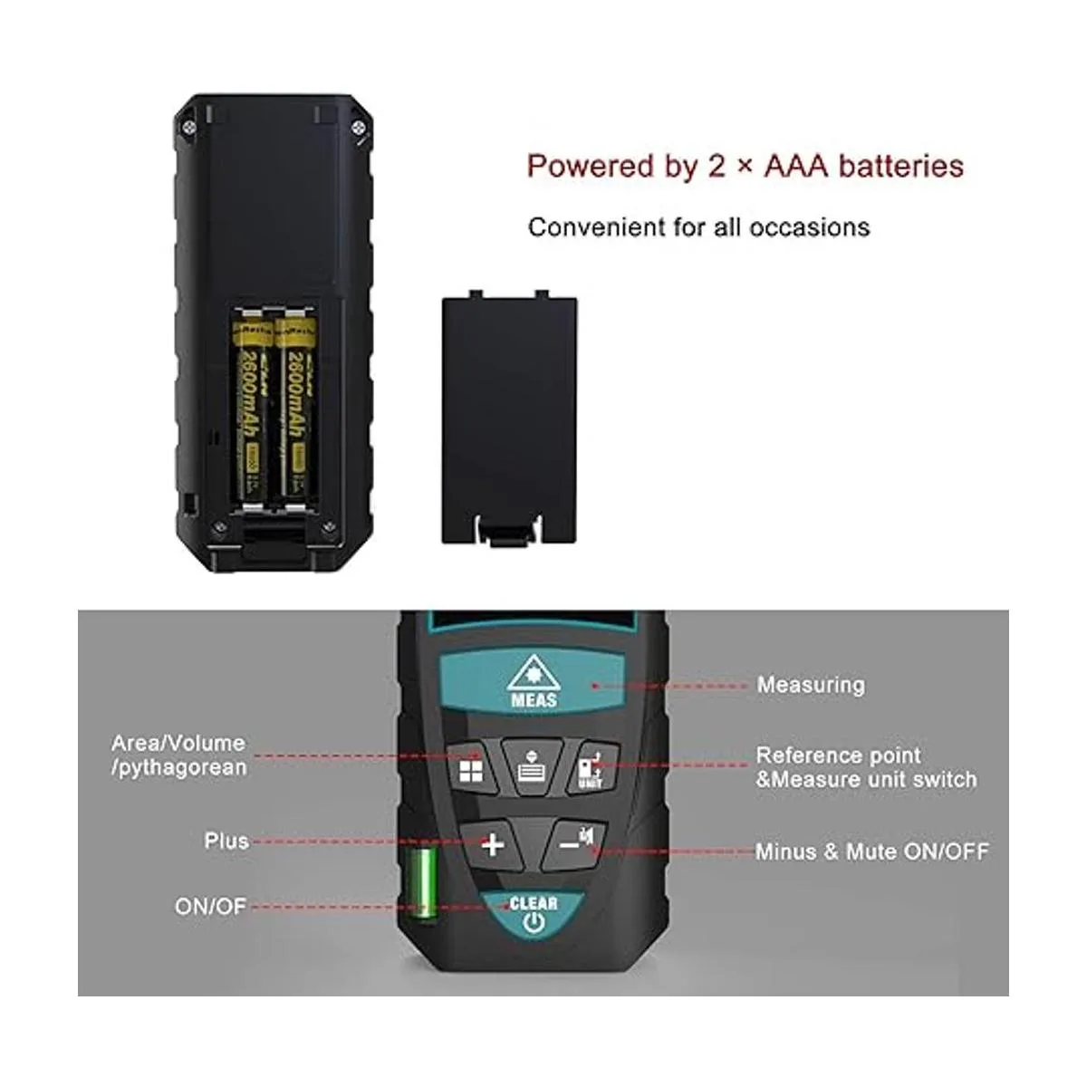 Medidor láser Mileseey by RockSeed digital 2 niveles de