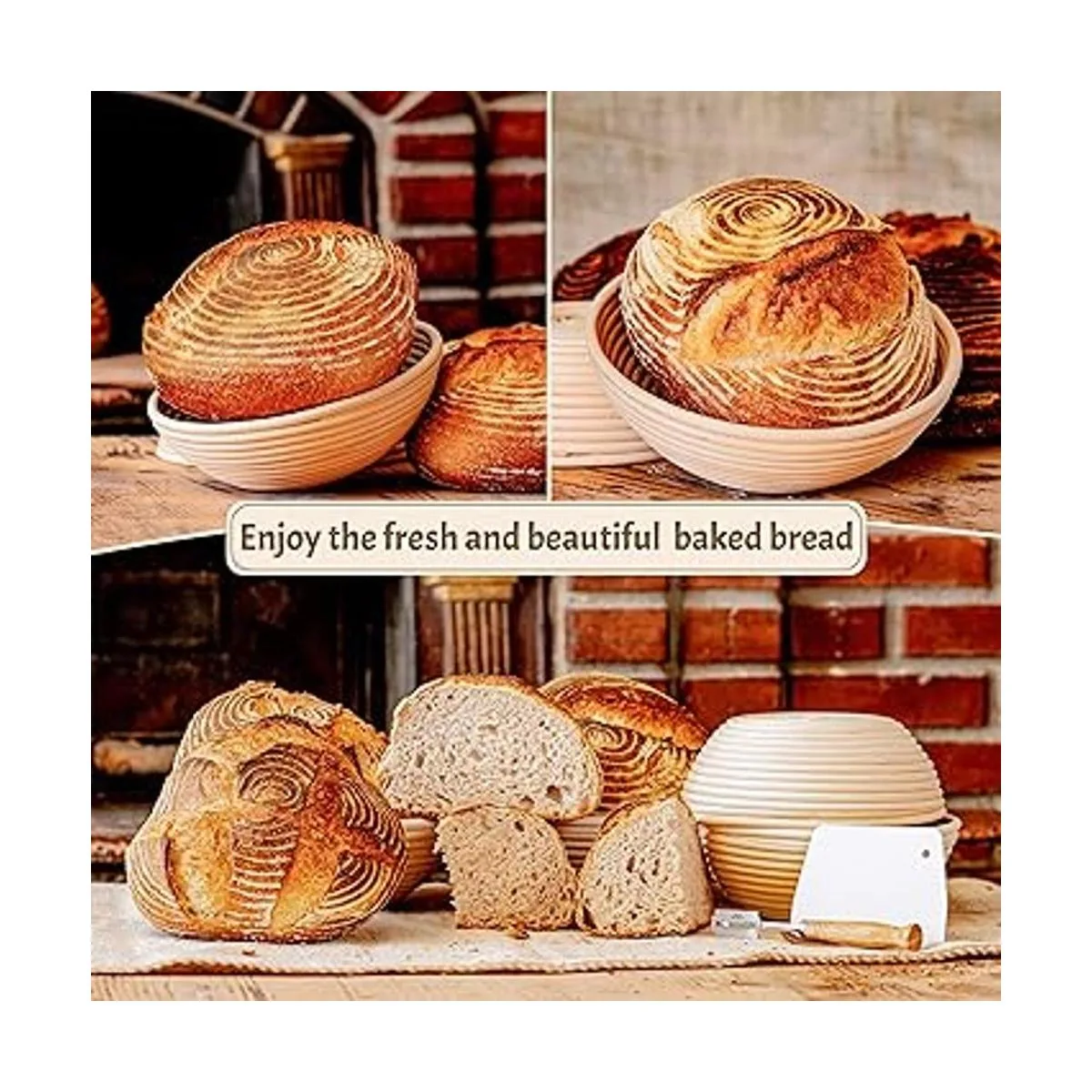 Cesta redonda a prueba de panneton de 9 pulgadas con paño