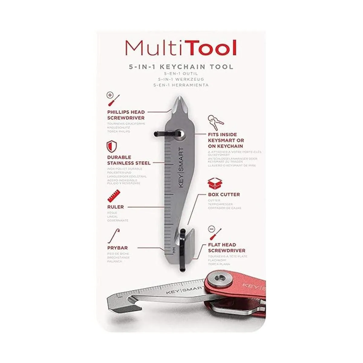 KeySmart MultiTool Herramienta de llavero multiusos 5 en_1