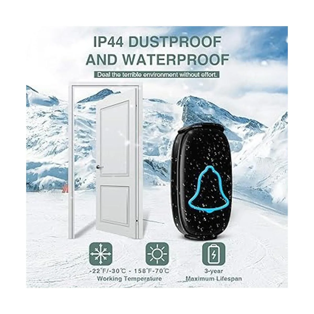 BO YING Timbre inalámbrico para puerta impermeable_4