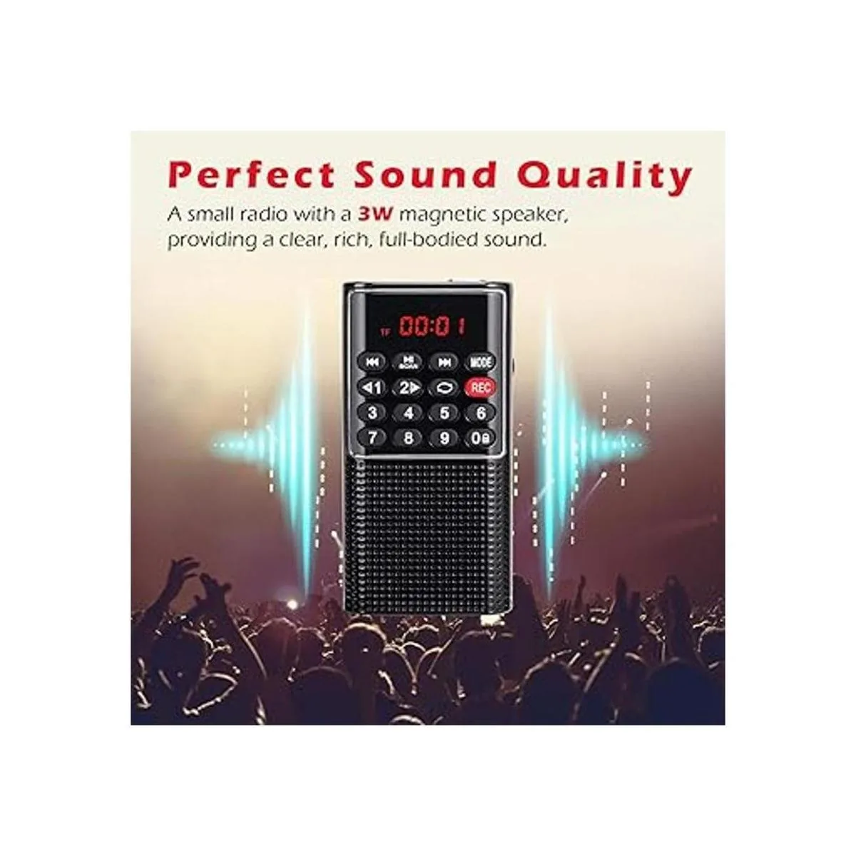 Mini Pocket Radio FM Walkman Radio portátil con batería_5