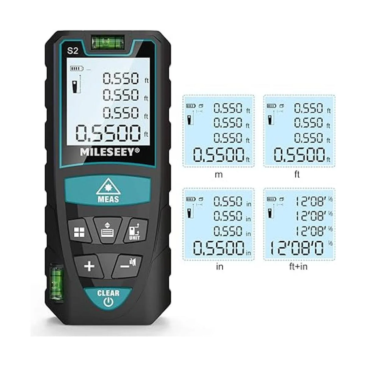 Medidor láser Mileseey by RockSeed digital 2 niveles de