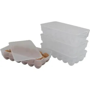 Begale Juego de 2 hueveras de plástico transparente