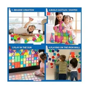 Landtaix Juego de azulejos magnéticos para niños 100_4