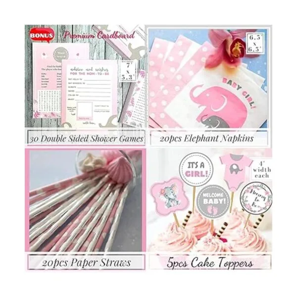 Juego de 587 piezas de decoraciones de baby shower de_5