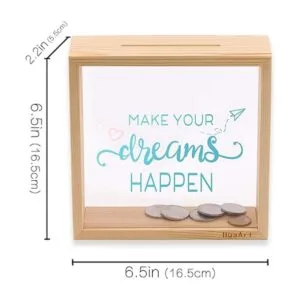 Alcancías para adultos marco decorativo de madera caja_5