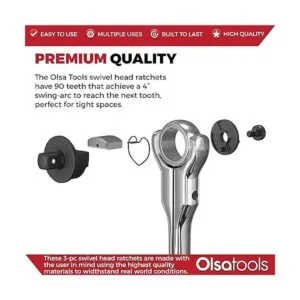 Olsa Tools Juego de trinquete de cabeza giratoria de 3_6